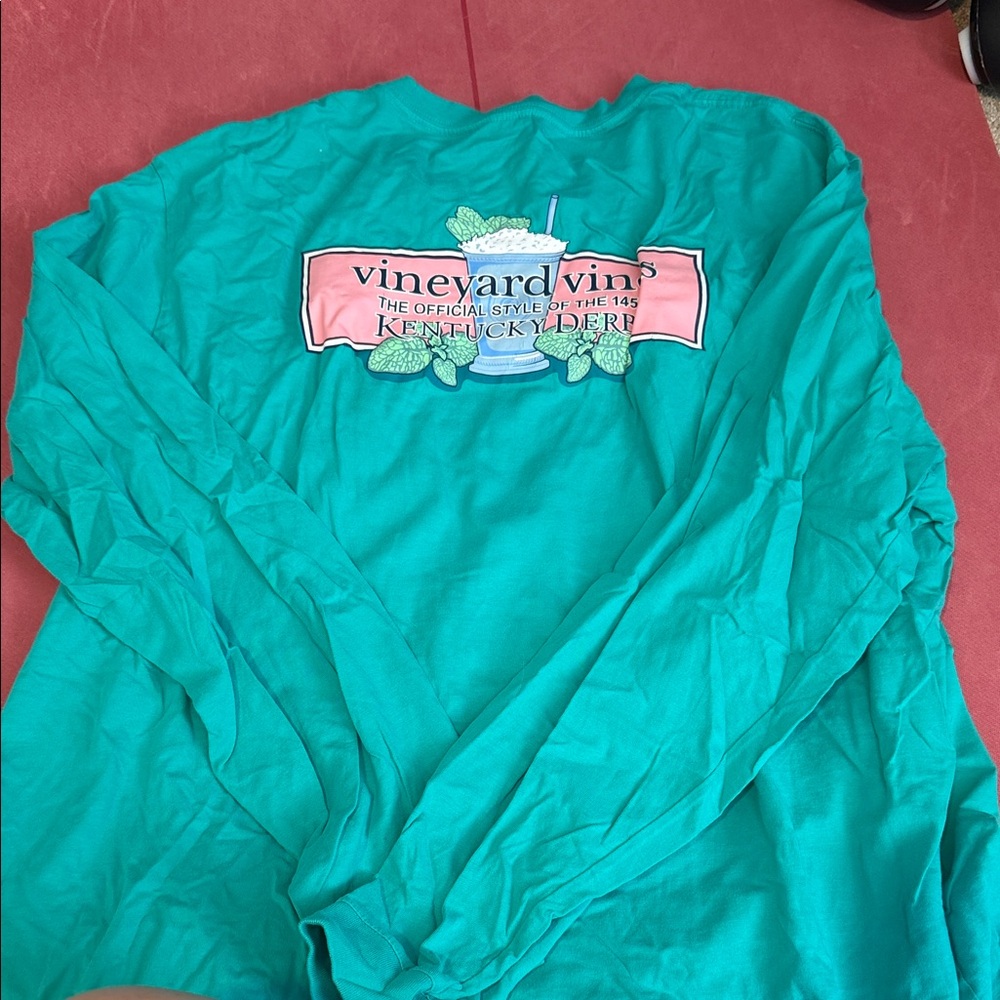 Vineyard Vines men’s derby Turquoise Long Sleeve Tee